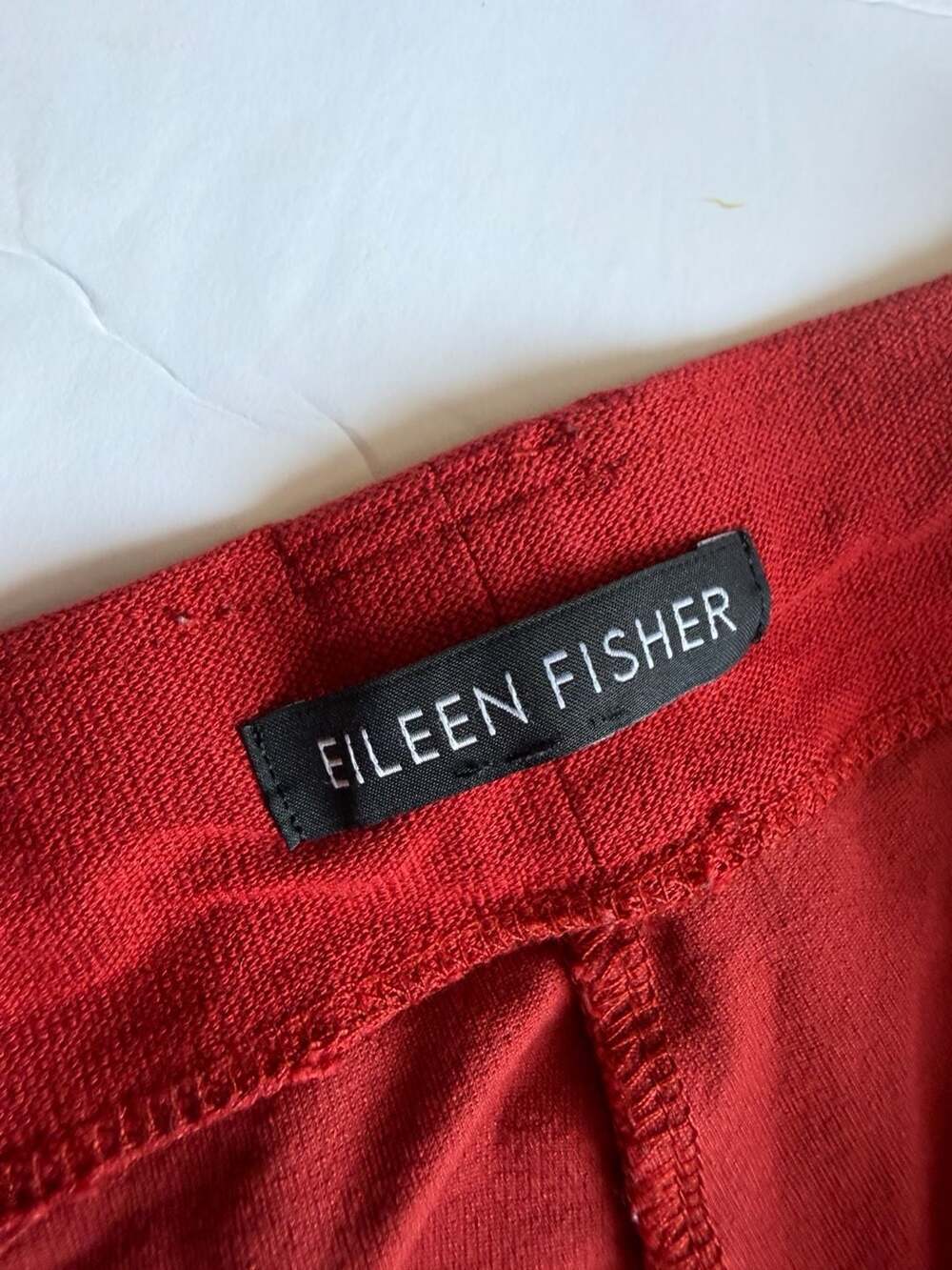 Eileen Fisher Red Jersey Knit Pull-On Straight Leg Pants - Picture 3 of 3